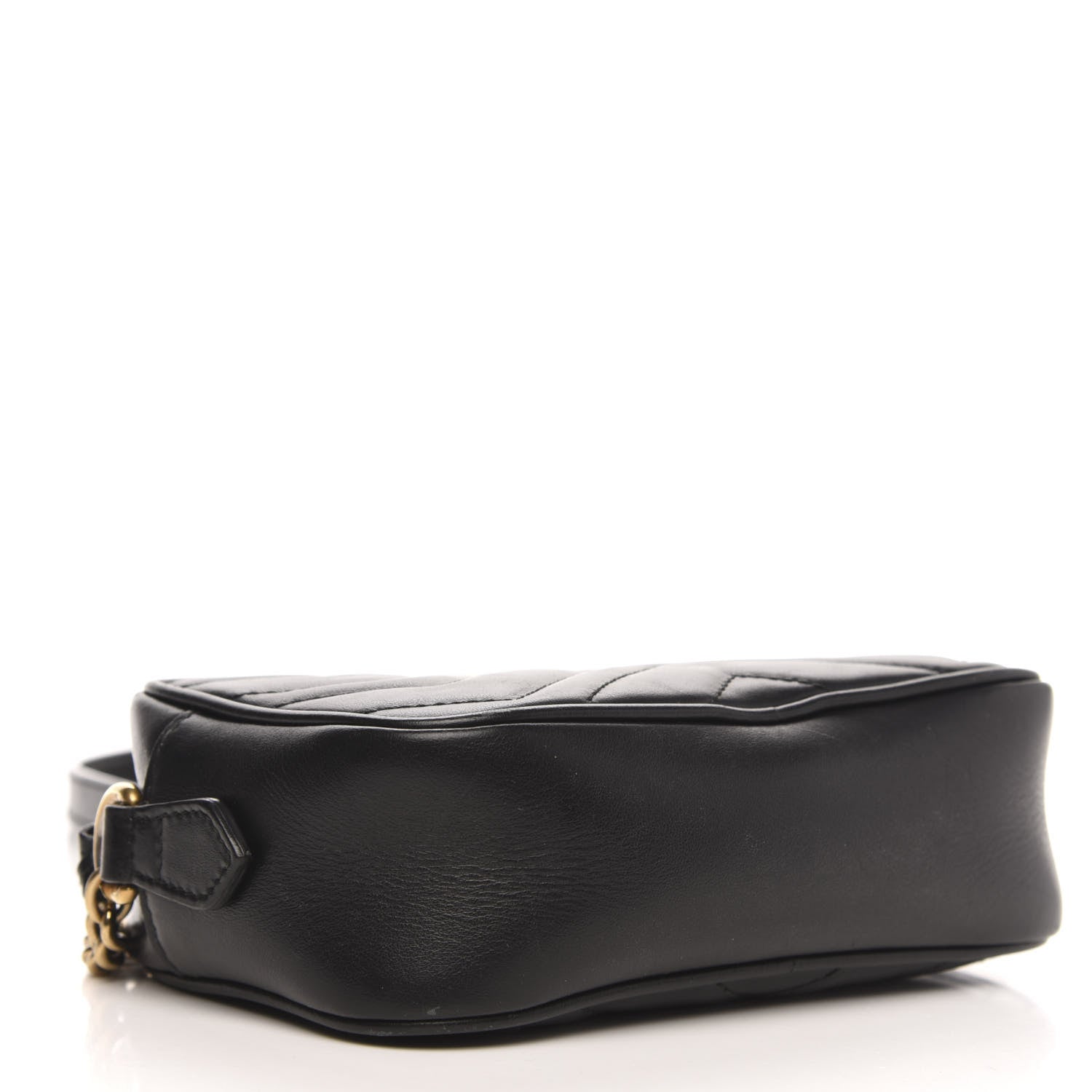 Gucci Calfskin Matelasse Mini GG Marmont Chain Shoulder Bag Black 4 of 12