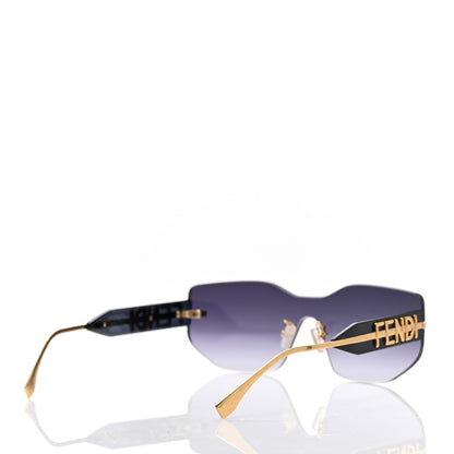 Fendi Metal Fendigraphy Shield Sunglasses FE 40066/U Shiny Endura Gold 4 of 7