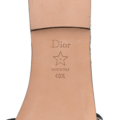 Christian Dior Canvas Plan de Paris Embroidered Dway Flat Slide Sandals 40.5 Off White Black 8 of 9