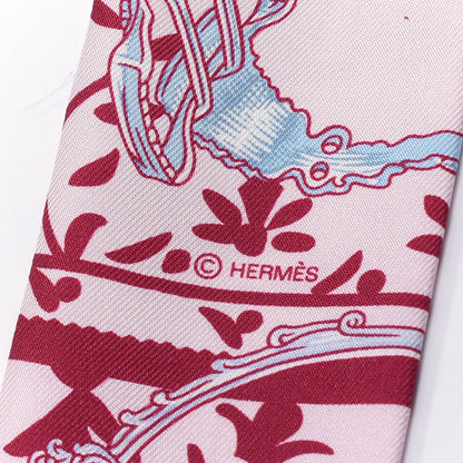 Hermes Silk Etriers Remix Twilly Rose Pale Bordeaux 4 of 4