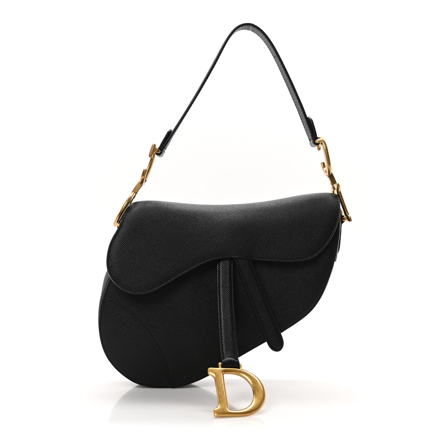 Christian Dior Grained Calfskin Saddle Bag Black 1 of 11