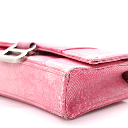 Balenciaga Nappa Denim Printed Hourglass Chain Bag Denim Pink 9 of 14