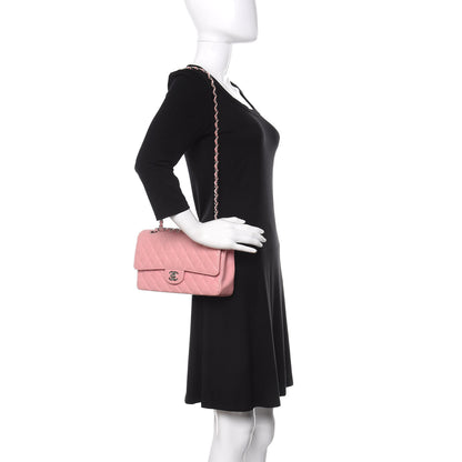 Chanel Caviar Quilted Medium Double Flap Pink 2 of 17