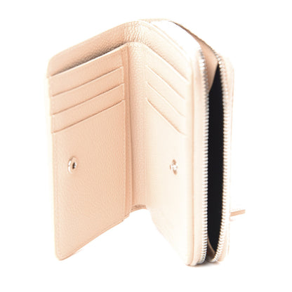 Saint Laurent Grained Calfskin Rive Gauche Compact Zip Around Wallet Nude 5 of 6