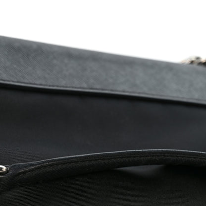 Prada Saffiano Tessuto Nylon Chain Shoulder Bag Black 14 of 15