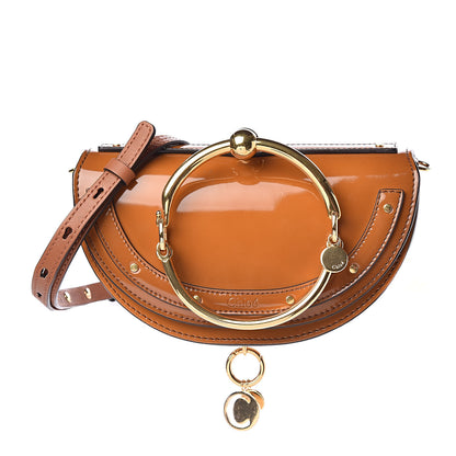 Chloe Spazzolato Sfumato Lambskin Calfskin Small Nile Bracelet Minaudiere Bag Caramel 1 of 10
