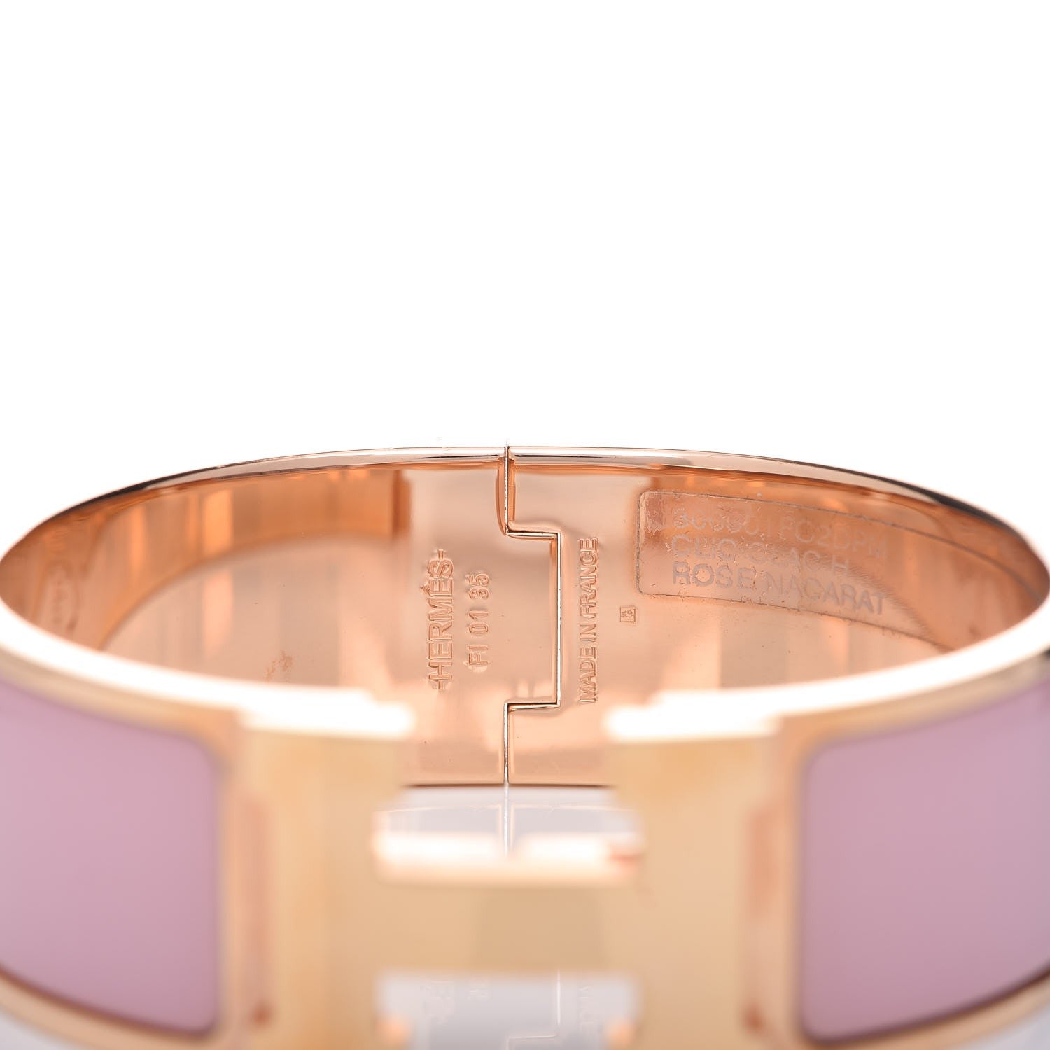 Hermes Enamel Wide Clic Clac H PM Bracelet Rose Nacarat 4 of 6