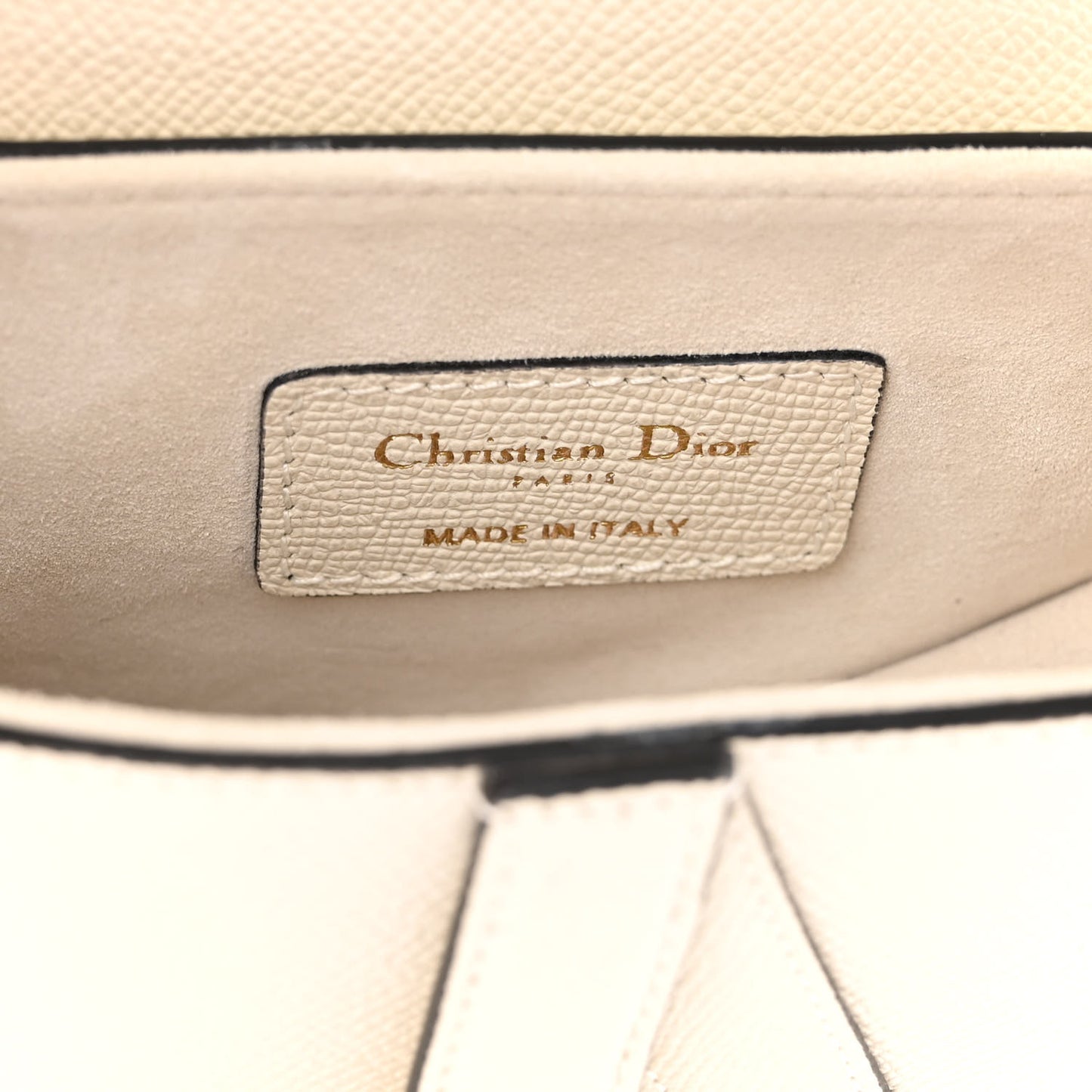 Grained Calfskin Mini Saddle Bag With Strap White