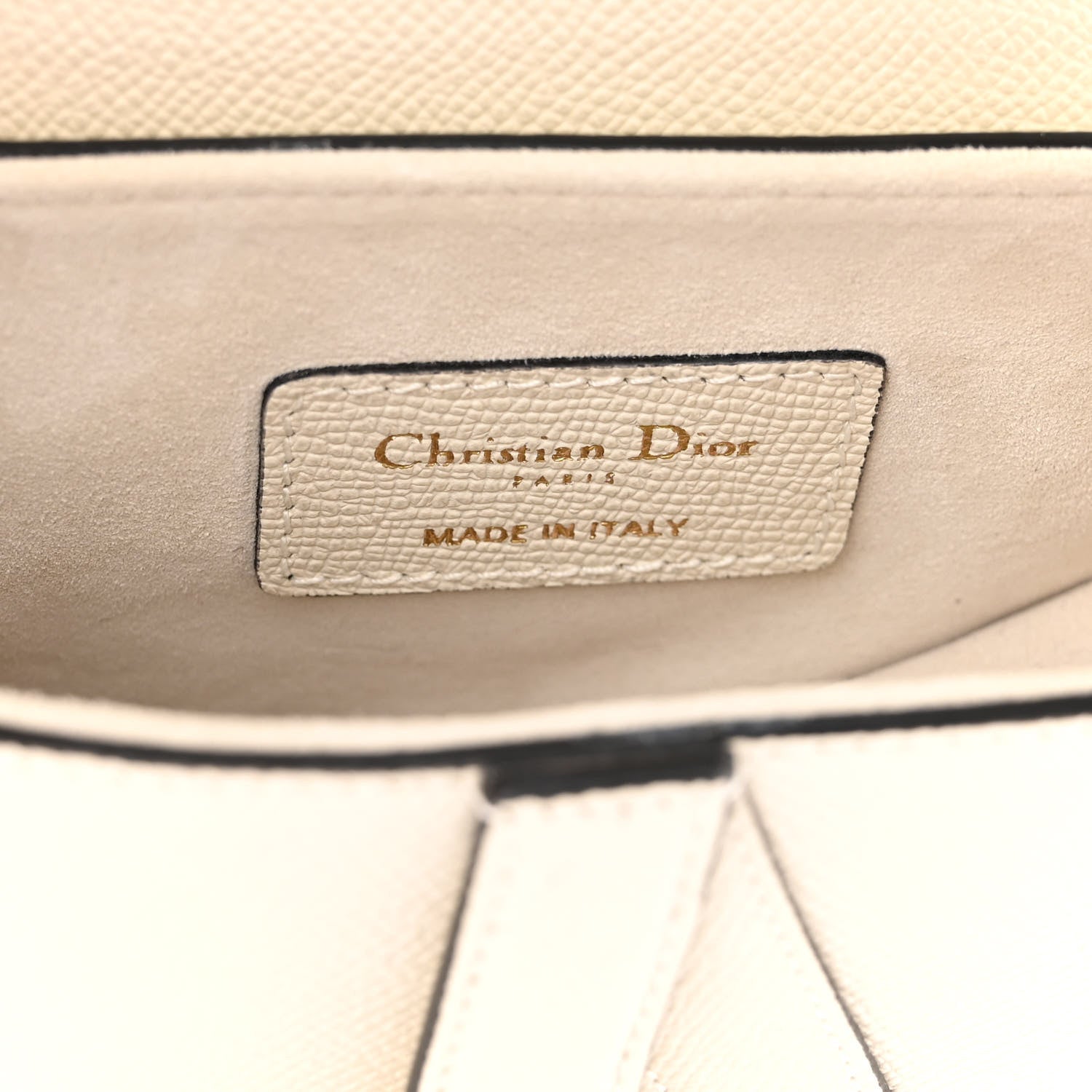 Christian Dior Grained Calfskin Mini Saddle Bag With Strap White 6 of 9