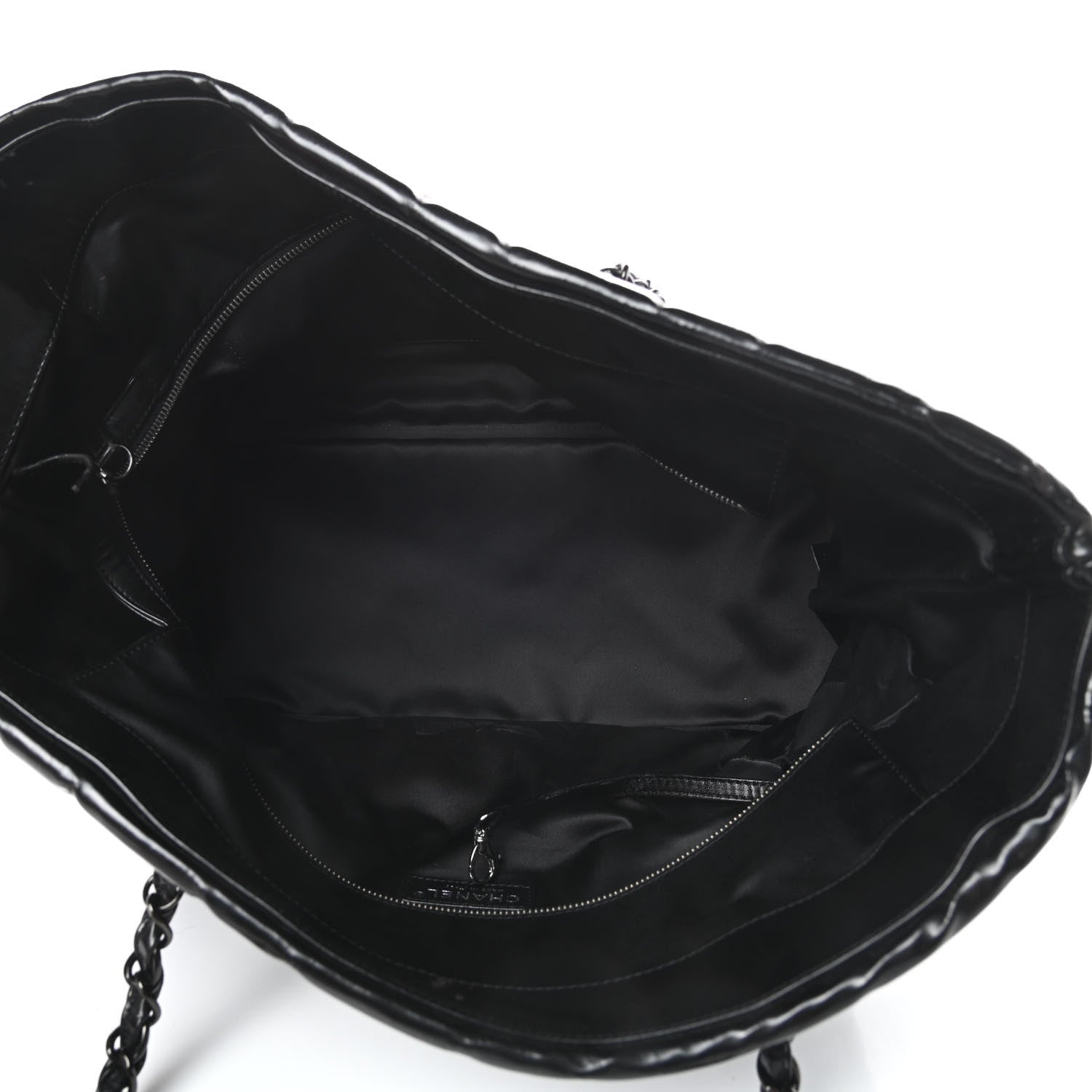 Chanel Vinyl Quilted Frozen Shopping Tote Black 5 of 15