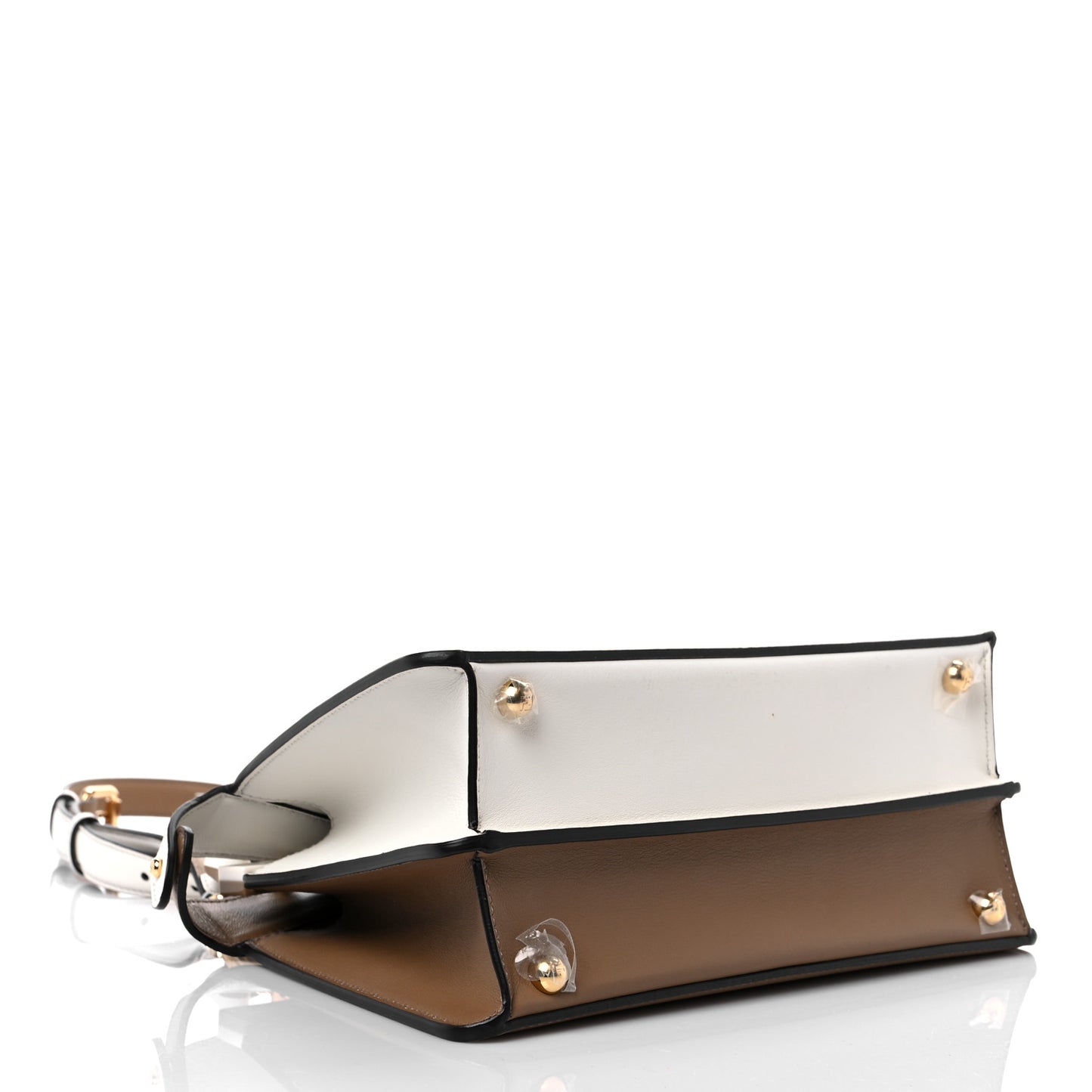 Vitello Seta Nappa Plexiglass Bi-Color Small Peekaboo I SEE U Satchel White Ice Sand