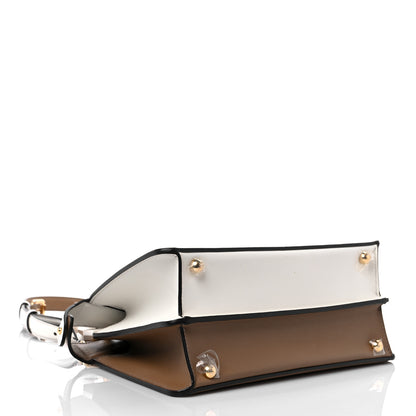 Fendi Vitello Seta Nappa Plexiglass Bi-Color Small Peekaboo I SEE U Satchel White Ice Sand 3 of 9