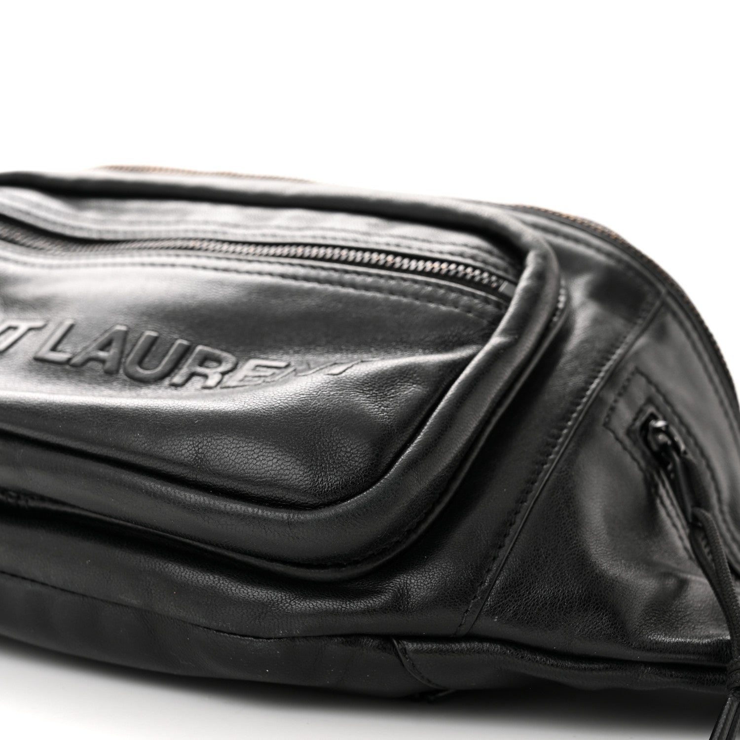 Saint Laurent Lambskin Logo Ripstop Body Belt Bag Black 10 of 11