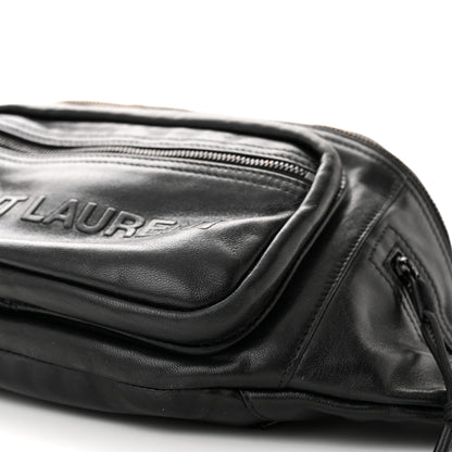 Saint Laurent Lambskin Logo Ripstop Body Belt Bag Black 10 of 11