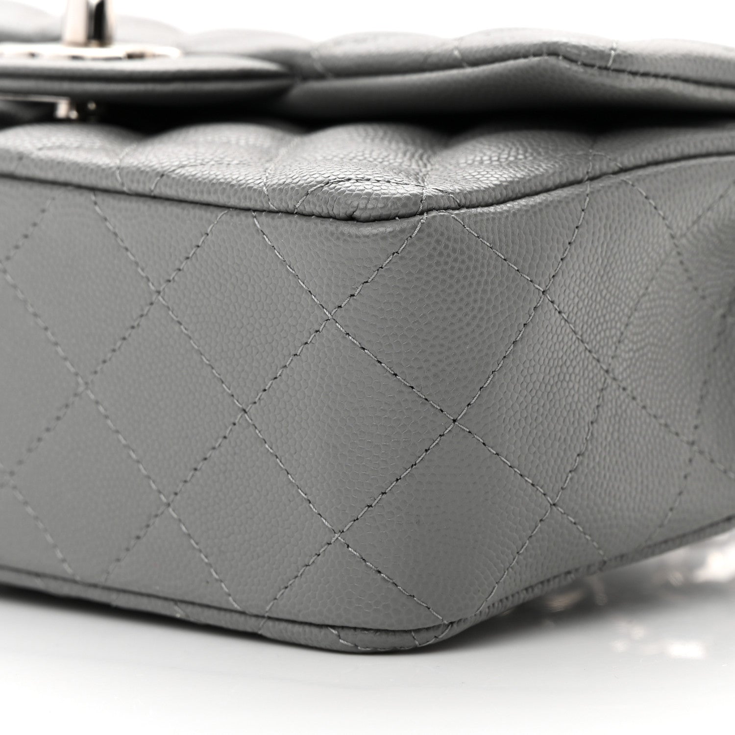 Chanel Caviar Quilted Mini Rectangular Flap Grey 10 of 13