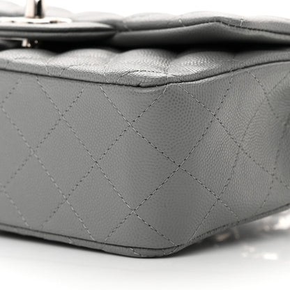 Chanel Caviar Quilted Mini Rectangular Flap Grey 10 of 13