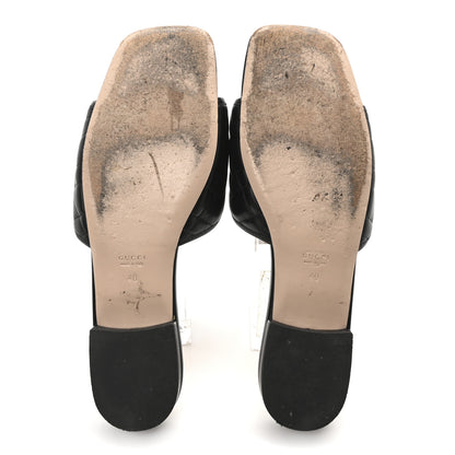 Gucci Nappa Matelasse GG Marmont Flat Slide Sandals 40 Black 6 of 9