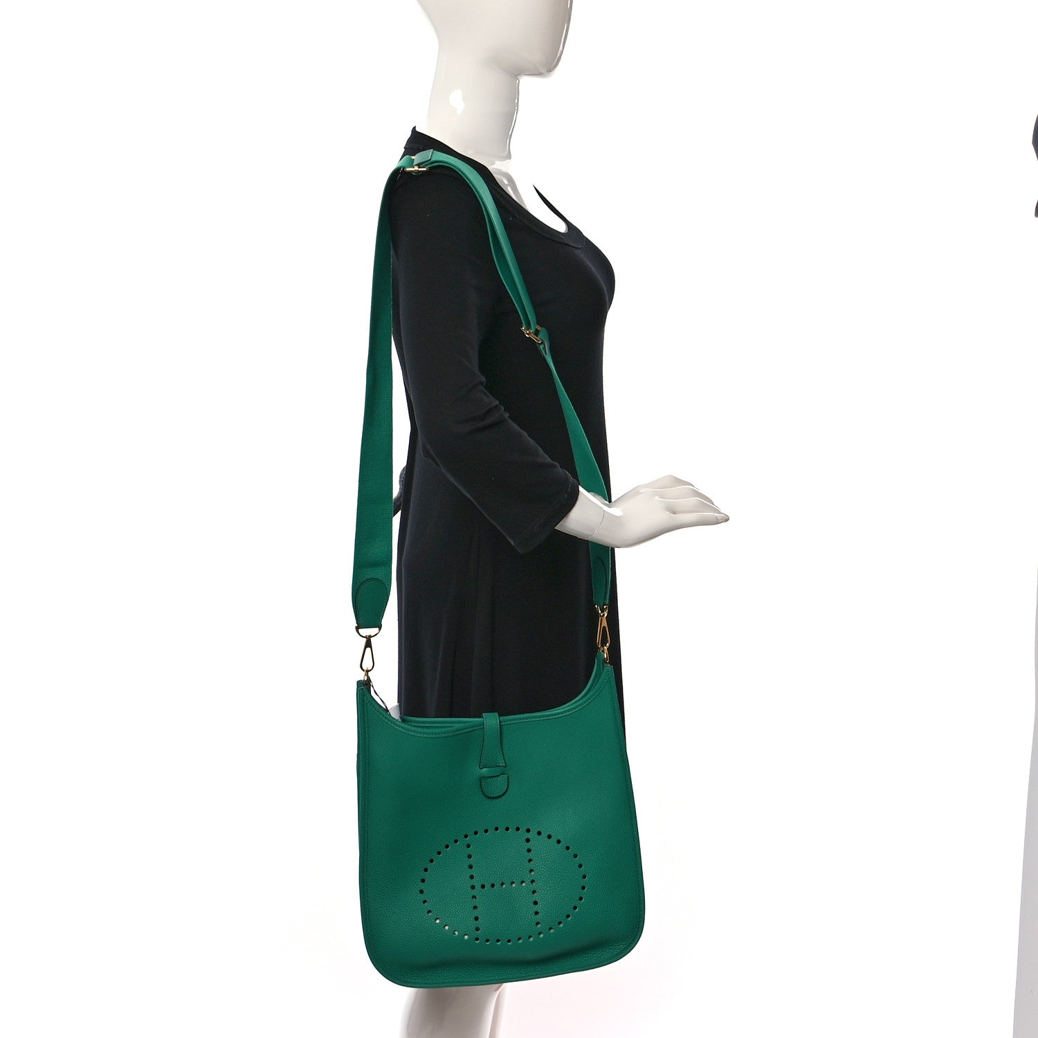 Hermes Taurillon Clemence Evelyne III PM Vert Jade 2 of 9