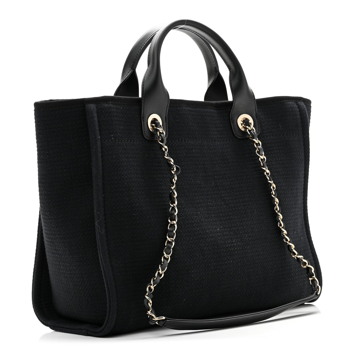 Chanel Mixed Fibers Small Deauville Tote Black 4 of 12