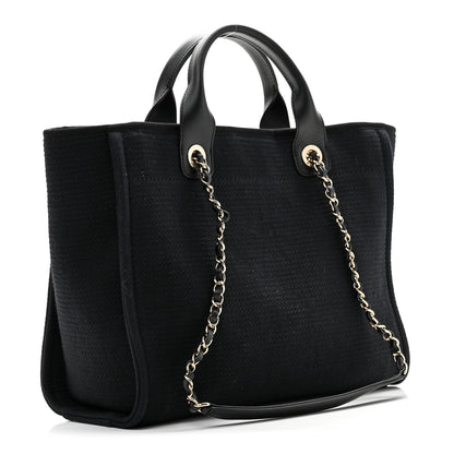 Chanel Mixed Fibers Small Deauville Tote Black 4 of 12