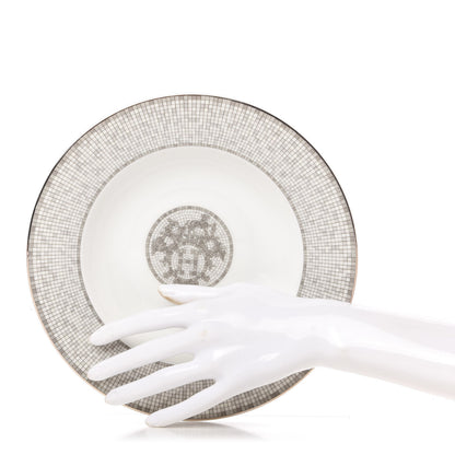 Hermes Porcelain Mosaique Au 24 Platine Soup Bowl Set of 2 2 of 7