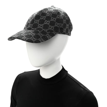 Gucci Covered Wool GG Monogram Baseball Hat L Grey Dark Grey Black 2 of 8