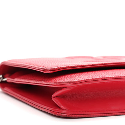 Chanel Caviar Timeless CC Wallet On Chain WOC Dark Pink 9 of 11