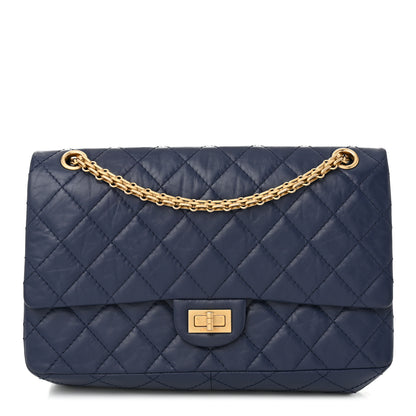 Chanel Aged Calfskin Quilted 2.55 Reissue 226 Flap Navy 1 of 10