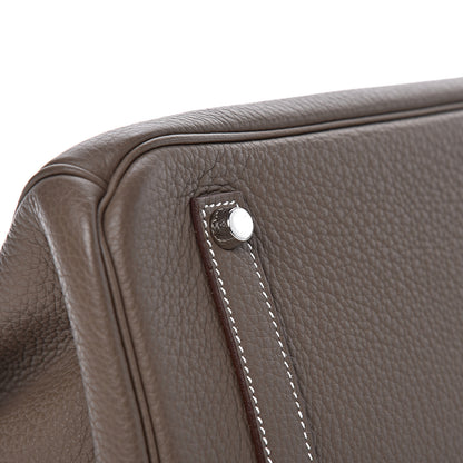Hermes Taurillon Clemence Birkin 35 Etoupe 34 of 38