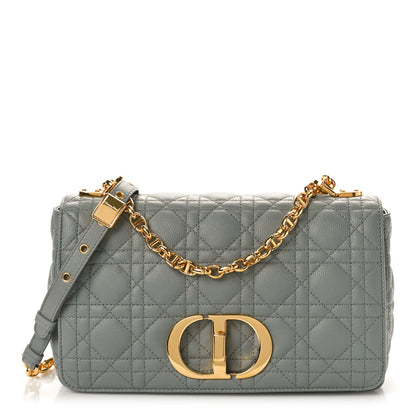 Christian Dior Calfskin Cannage Medium Caro Bag Ethereal Grey 1 of 10
