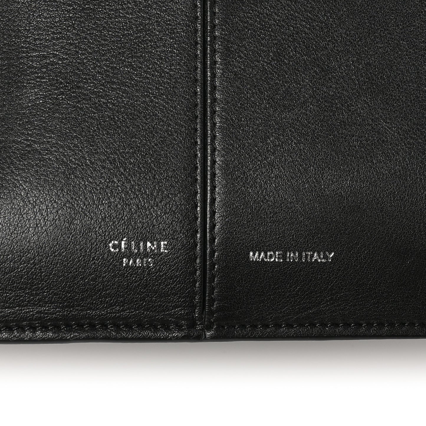 Supple Natural Calfskin Vertical Tri-Fold Bag Black