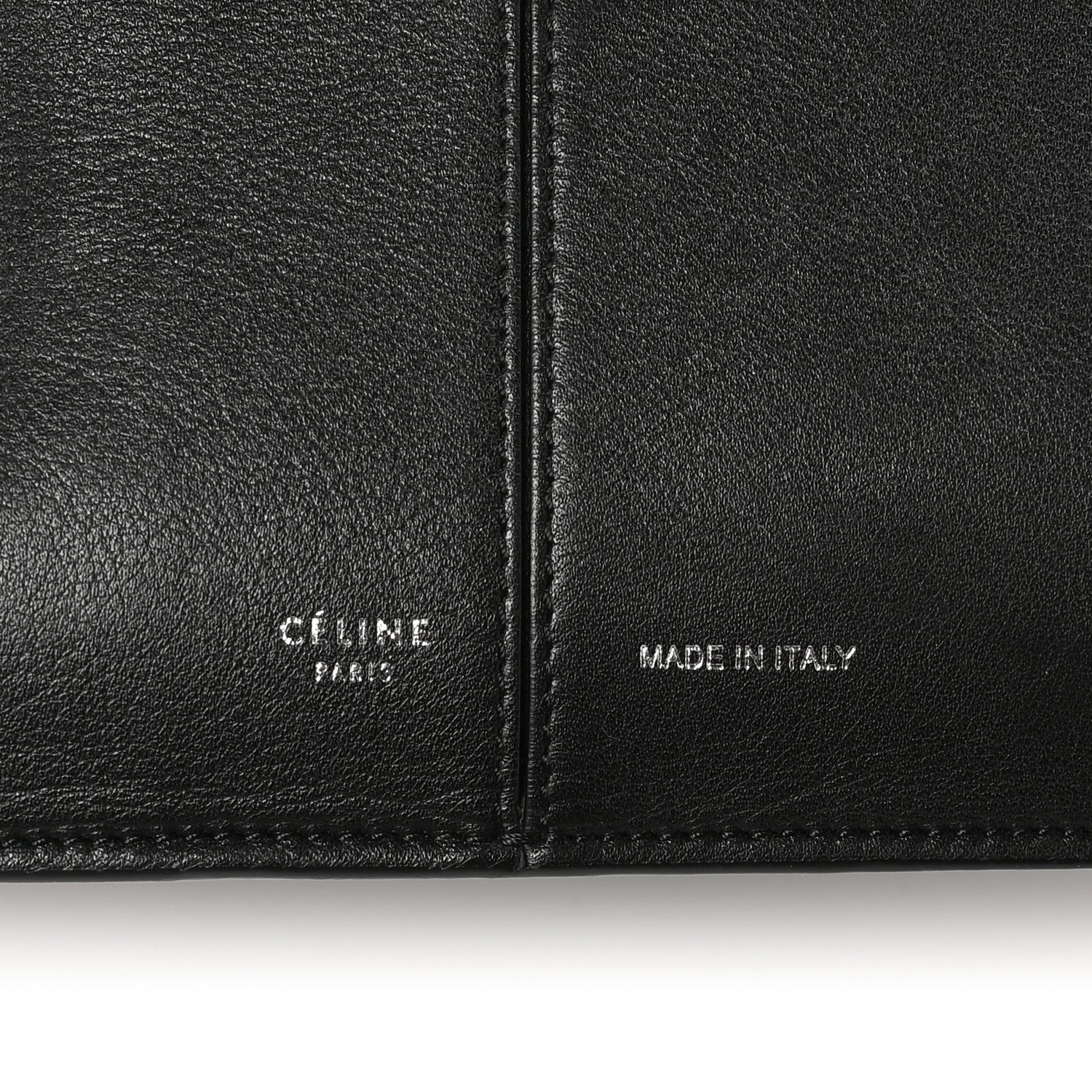 Celine Supple Natural Calfskin Vertical Tri-Fold Bag Black 6 of 10