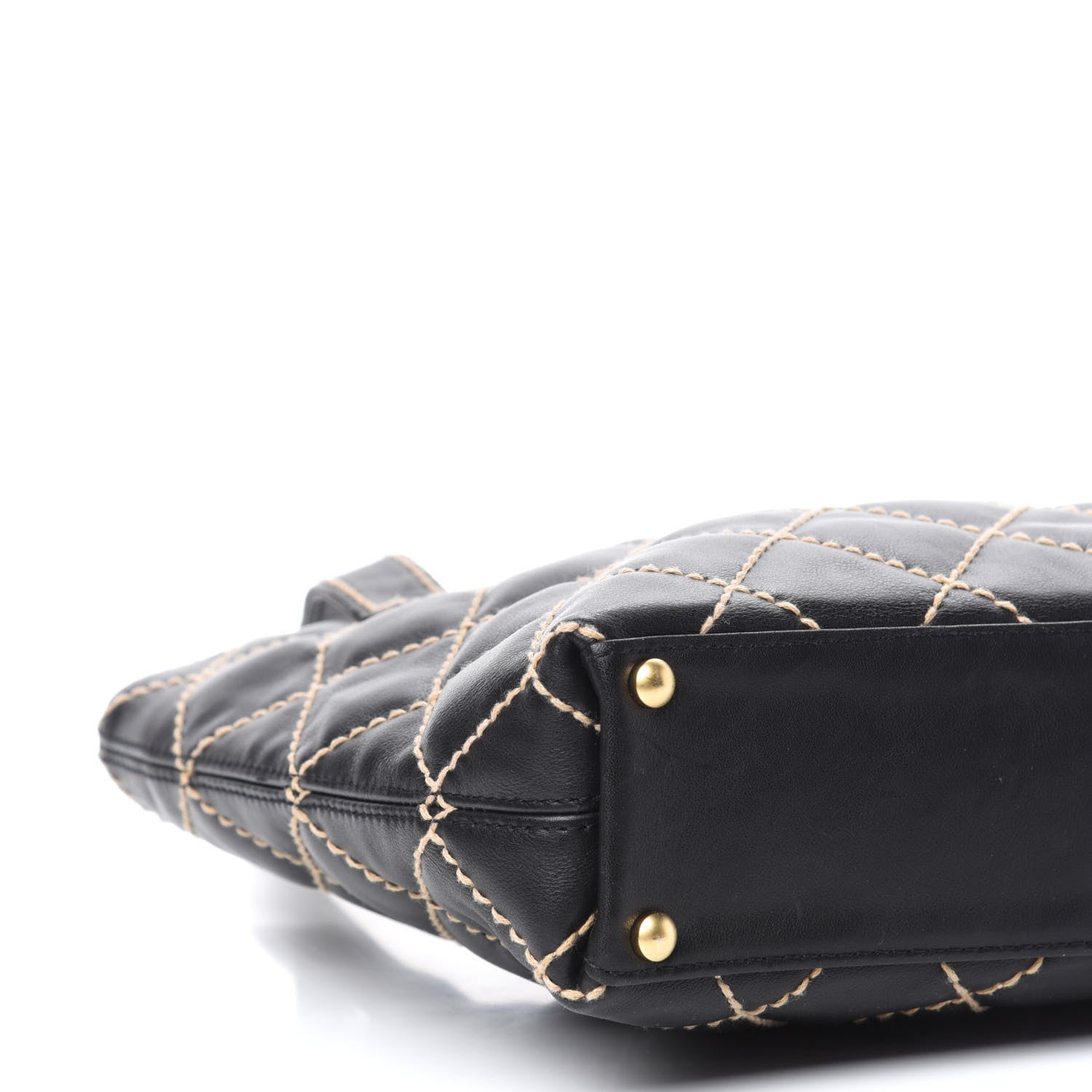 Chanel Calfskin Contrast Stitch Surpique Tote Black 6 of 10