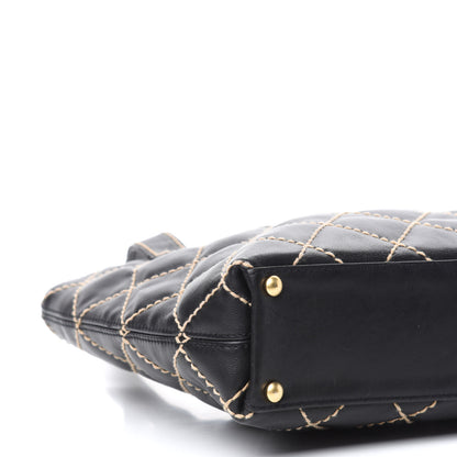 Chanel Calfskin Contrast Stitch Surpique Tote Black 6 of 10