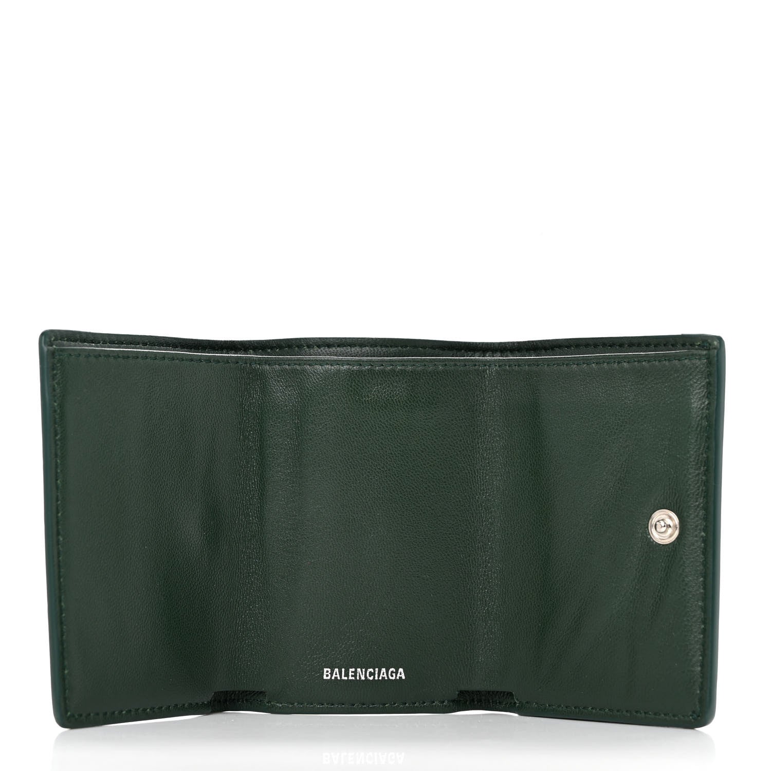Balenciaga Calfskin Crocodile Embossed Mini Papier Wallet Dark Green 5 of 11