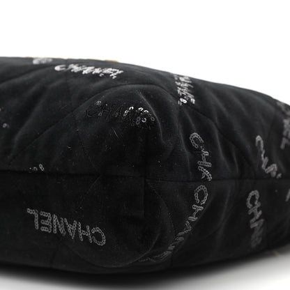 Chanel Velvet Sequin Quilted Chanel 22 Black 11 of 11
