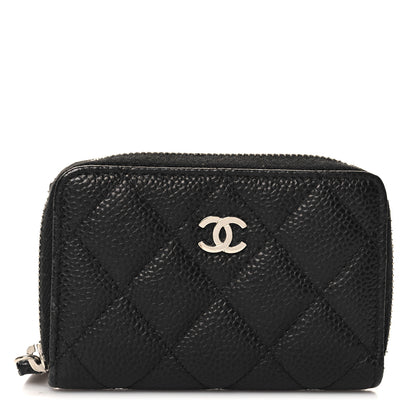 Chanel Caviar Quilted Zip Coin Purse Black 1 of 8