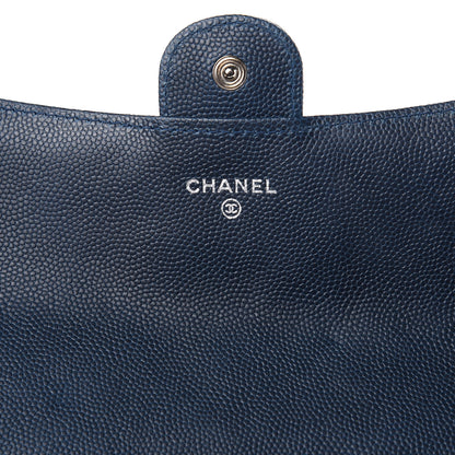 Chanel Caviar Quilted Large Gusset Flap Wallet Navy 6 of 14