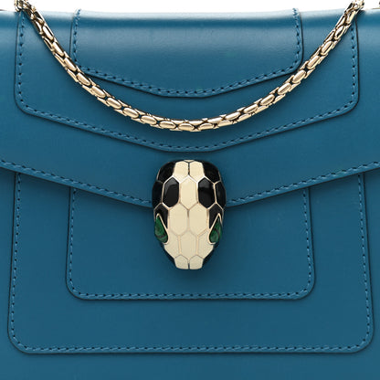 Bulgari Calfskin Serpenti Forever Crossbody Blue 7 of 9