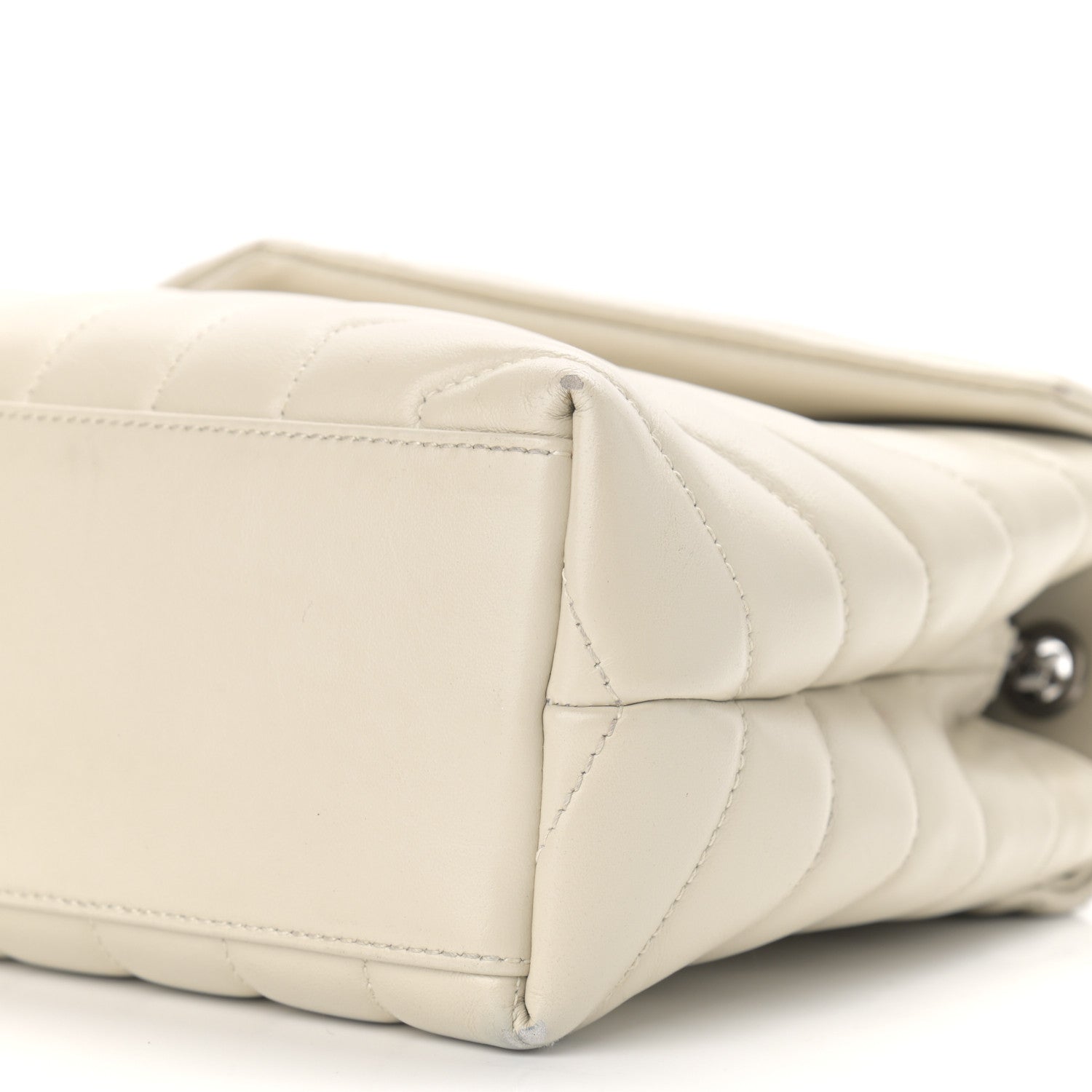 Saint Laurent Calfskin Y Quilted Monogram Small Loulou Chain Satchel Crema Soft 10 of 12