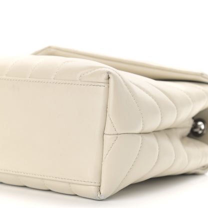Saint Laurent Calfskin Y Quilted Monogram Small Loulou Chain Satchel Crema Soft 10 of 12