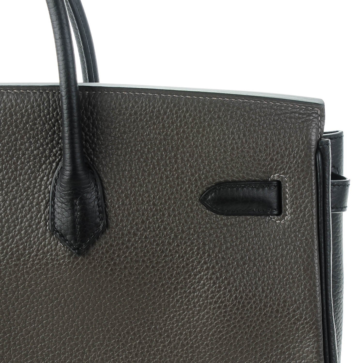 Hermes Taurillon Clemence Horseshoe Birkin 40 Black Graphite 6 of 22