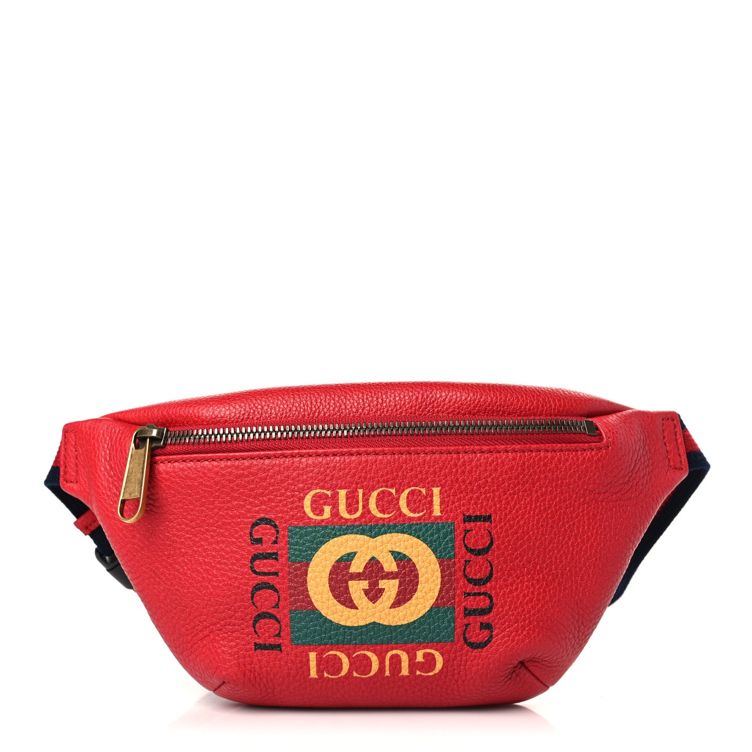 Gucci Grained Calfskin Small Logo Belt Bag Hibiscus Red 1 of 9