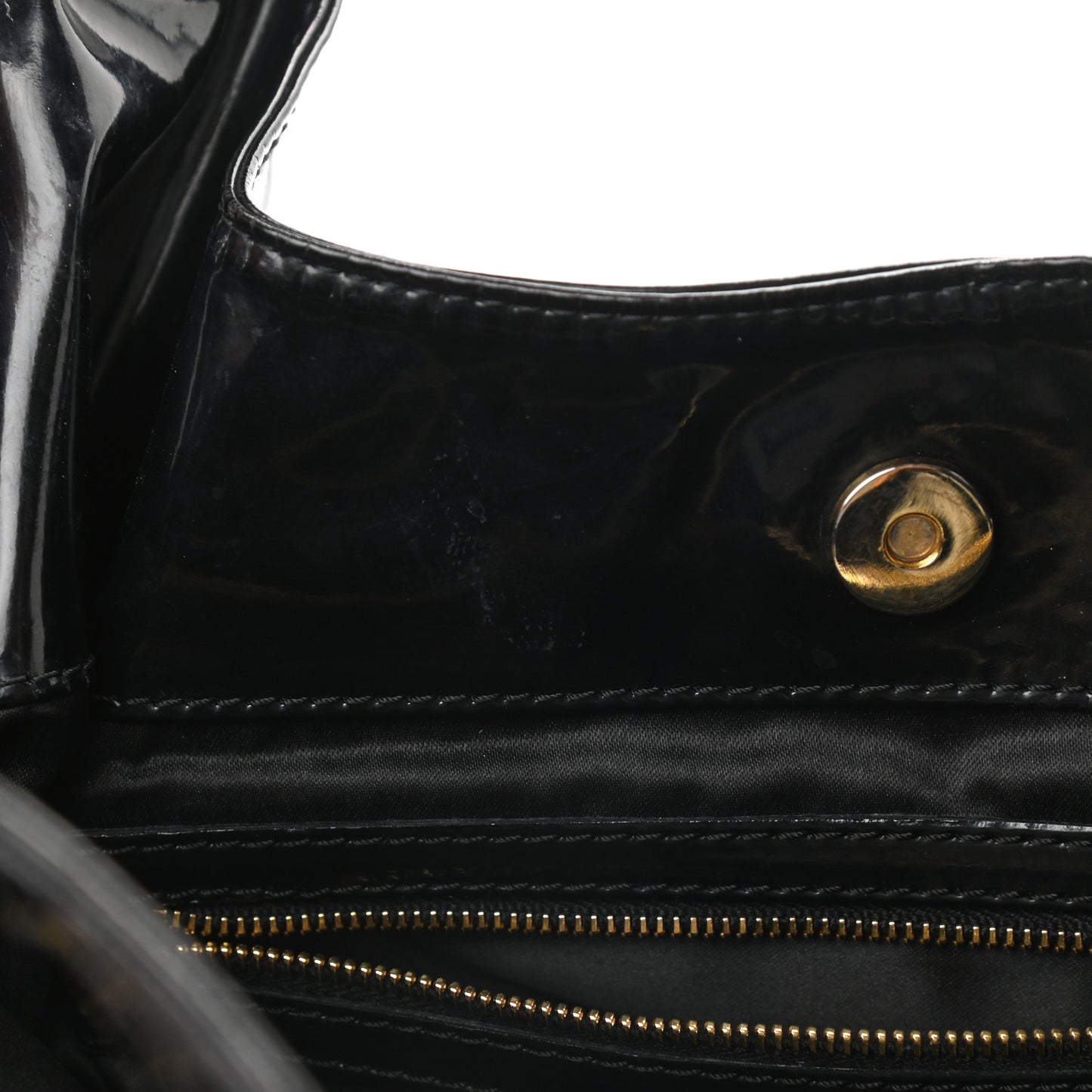 Patent Lacca Small Nuage Bow Hobo Black