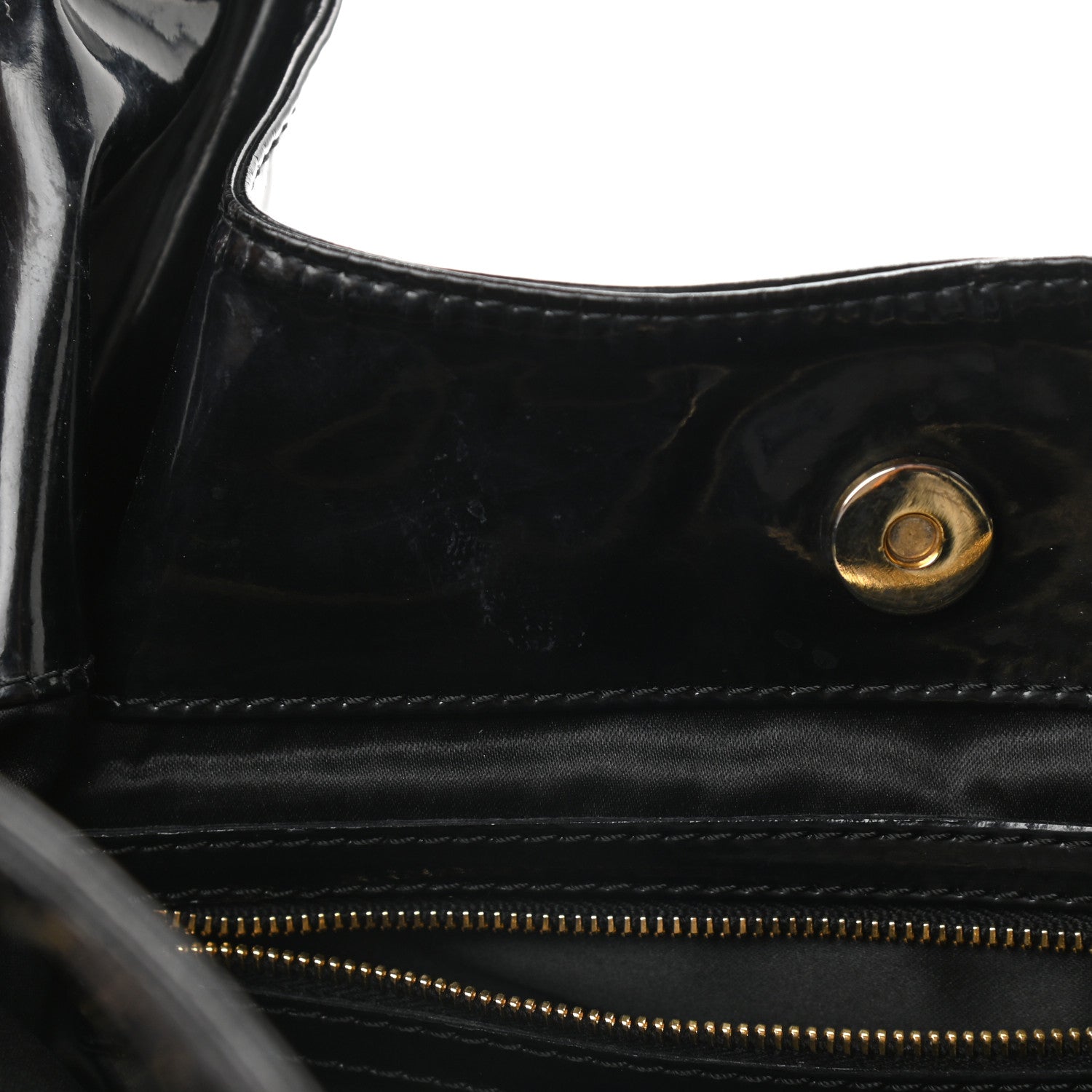 Valentino Garavani Patent Lacca Small Nuage Bow Hobo Black 16 of 17
