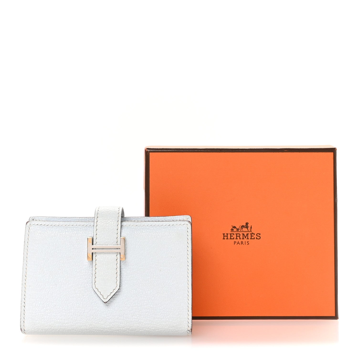 HERMES 小物入れ Hermes Chevre Mysore Mini Bearn Wallet Bleu Brume 1810586