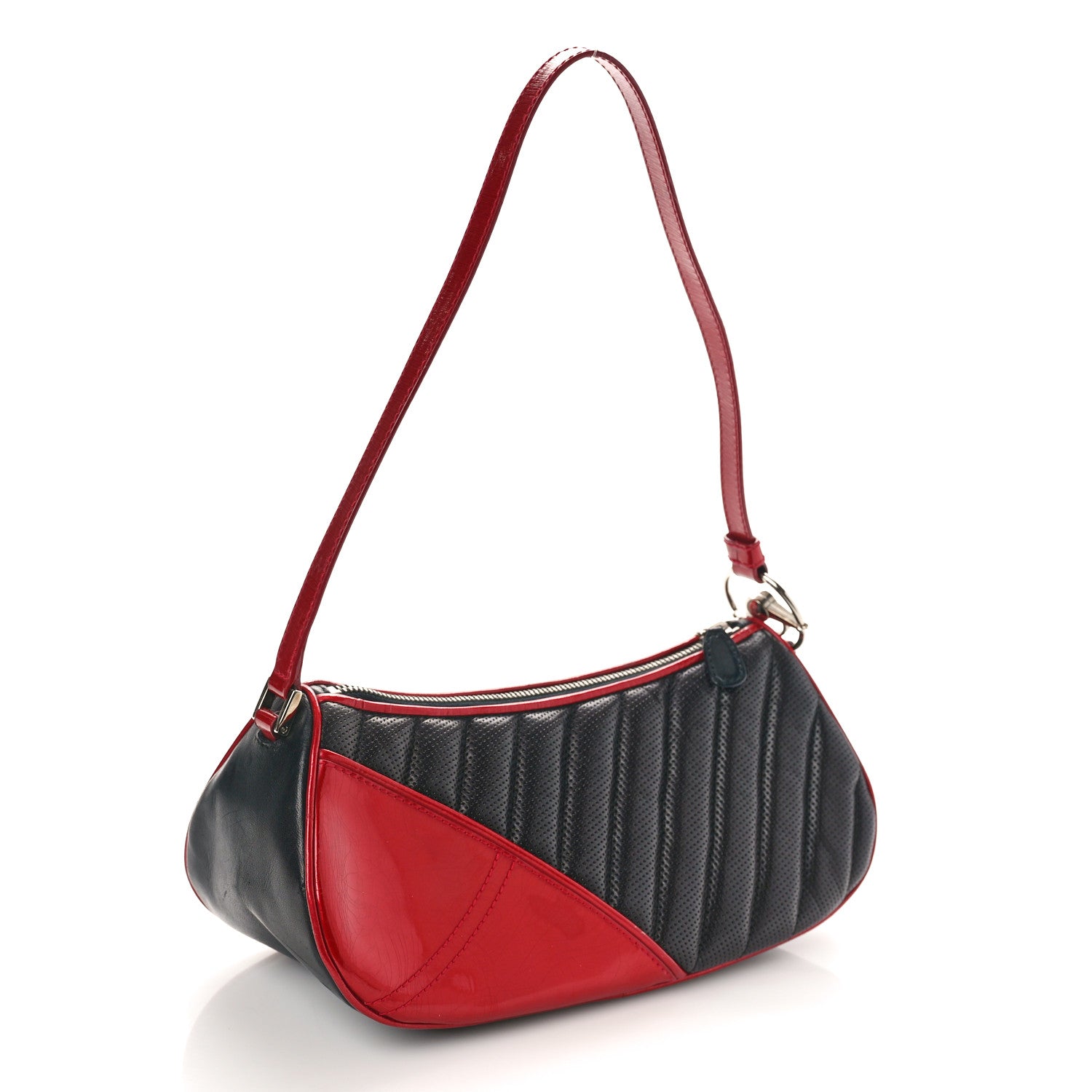 Christian Dior Calfskin Patent Trailer Trash Cadillac Shoulder Bag Black Red 2 of 12
