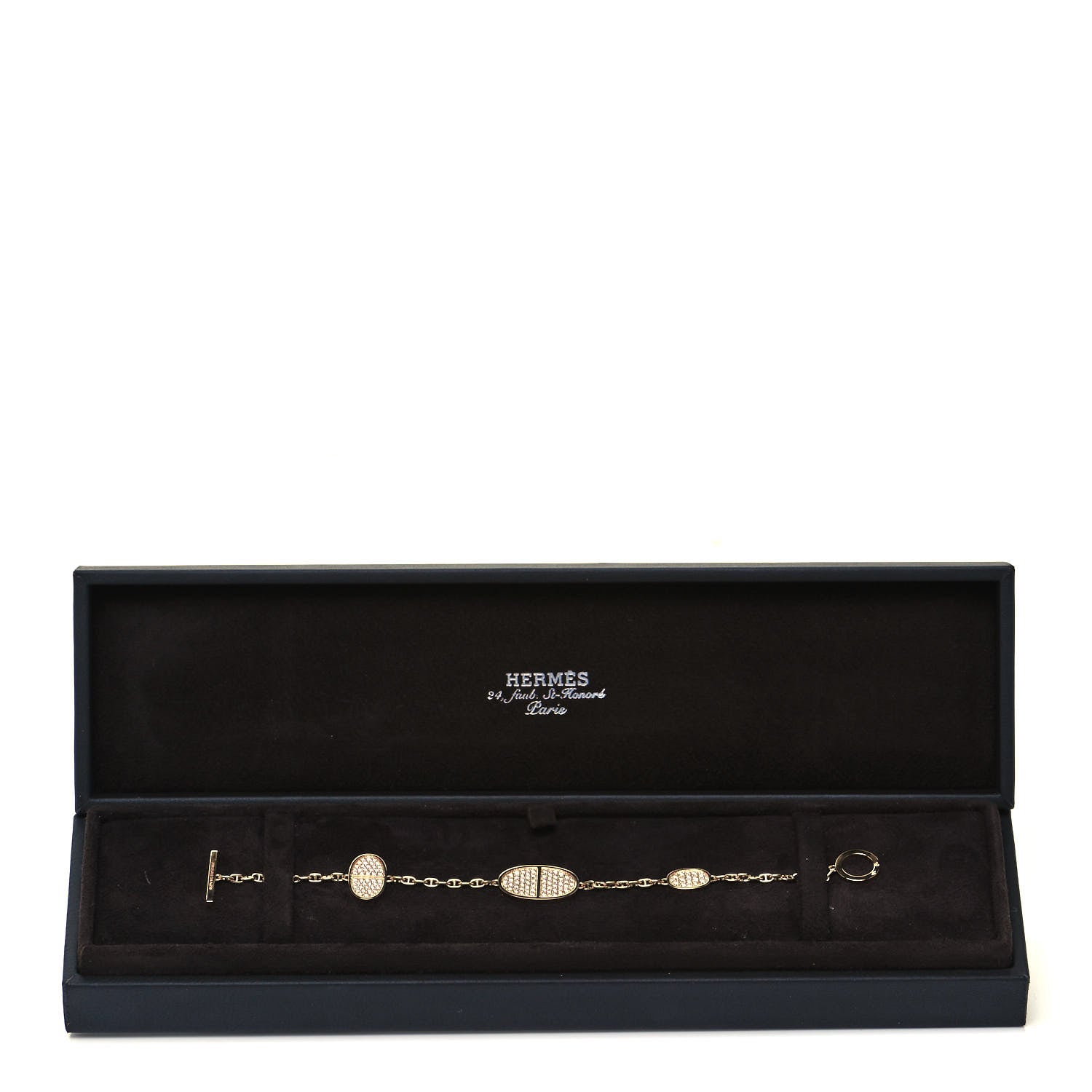 Hermes 18K Rose Gold Diamond Verso Reversible Bracelet SH 5 of 5