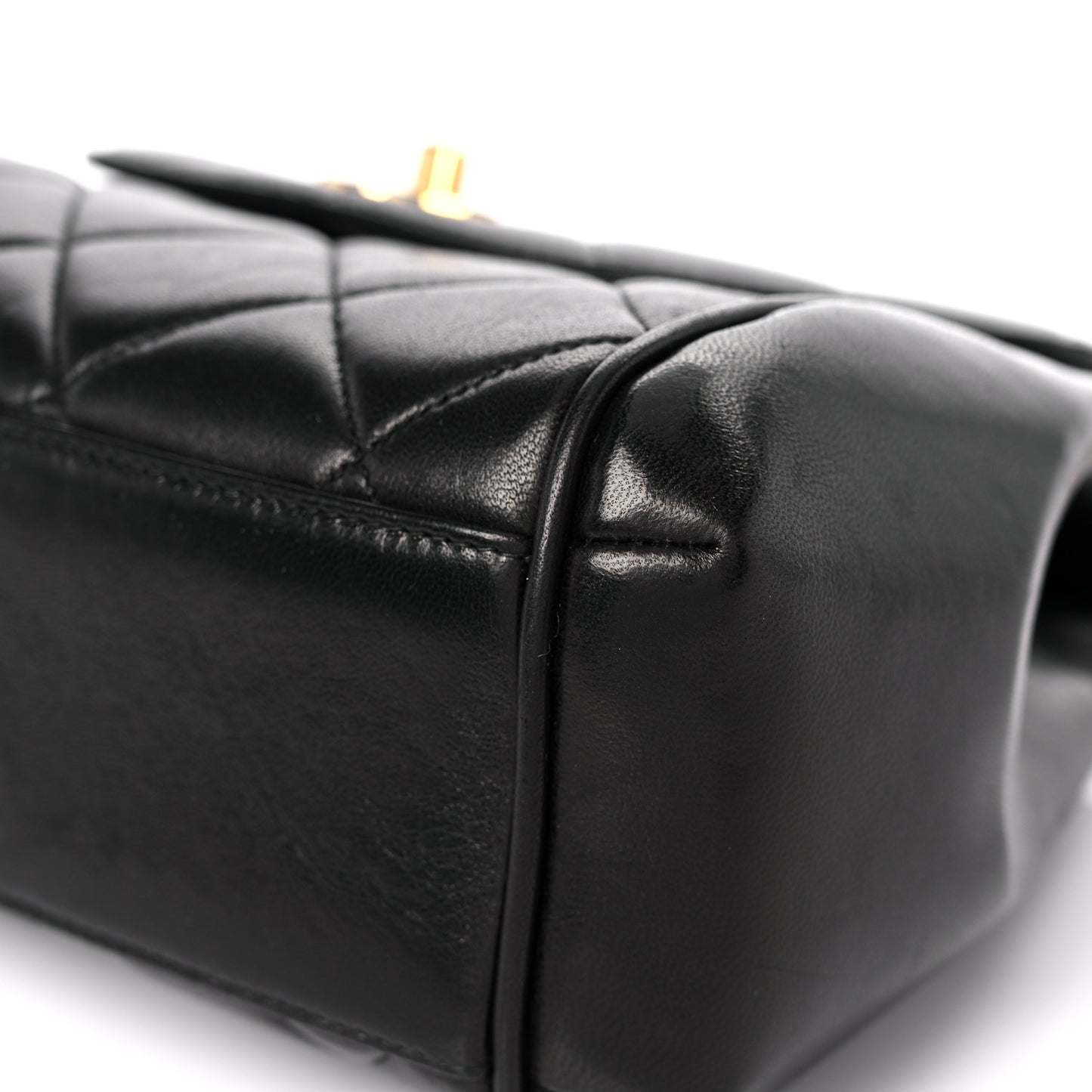 Lambskin Quilted 5 Chain Small Flap Black