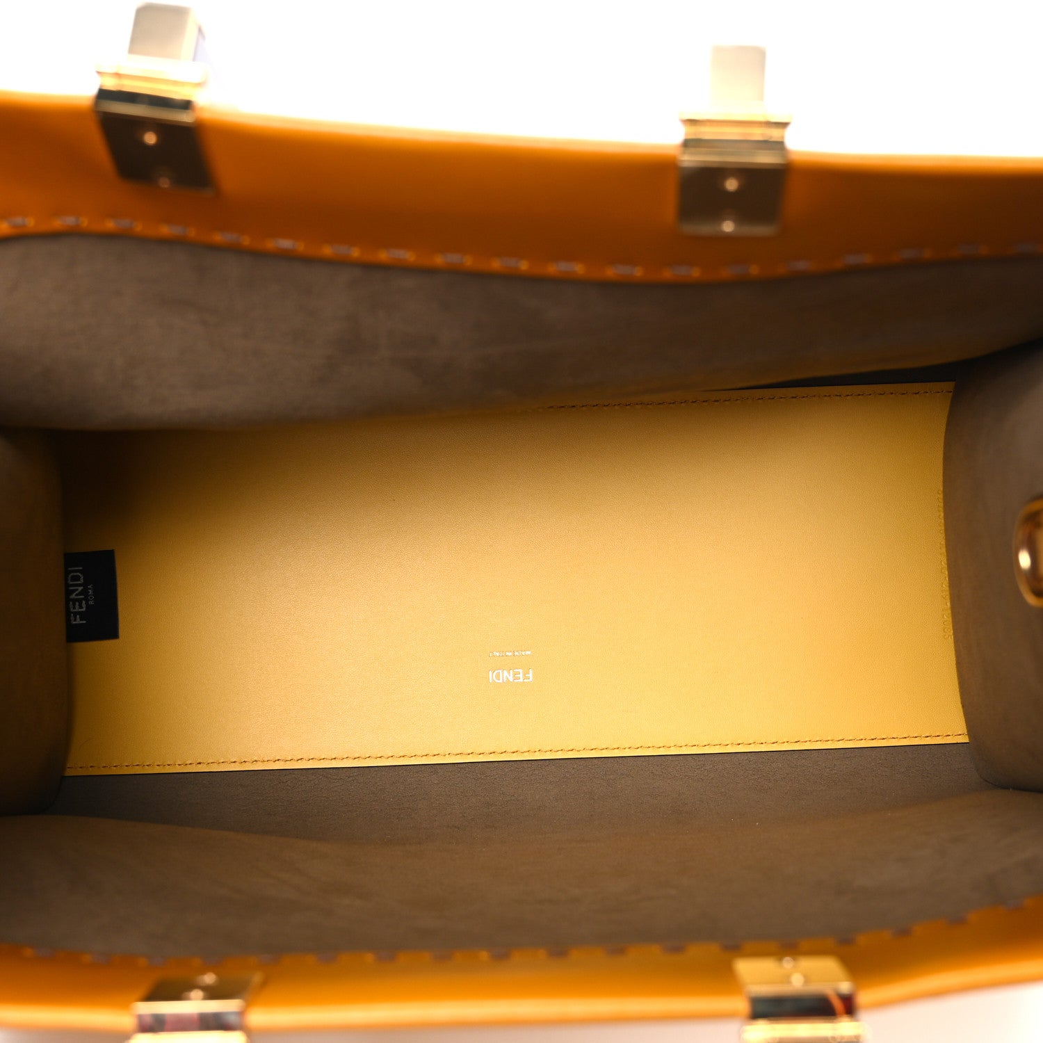 Fendi Vitello King Tamponato Plexiglass Medium Fendi Sunshine Shopper Tote Mimosa 5 of 9